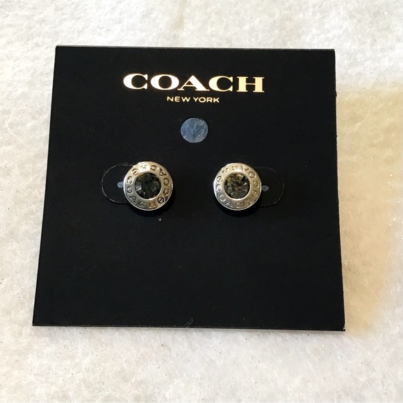 COACH Open Circle Stone Earrings NWT - Picture 5 of 5